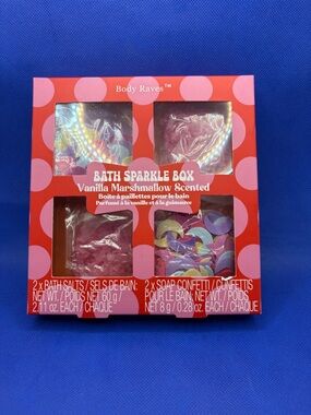 Body Raves Bath Sparkle Box Vanilla Marshmallow Gift Set New